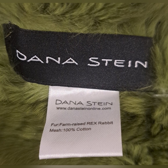 GORGEOUS Dana Stein Black & Green Hombre Rex Rabbit Fur Elegant Scarf Wrap - Picture 6 of 6